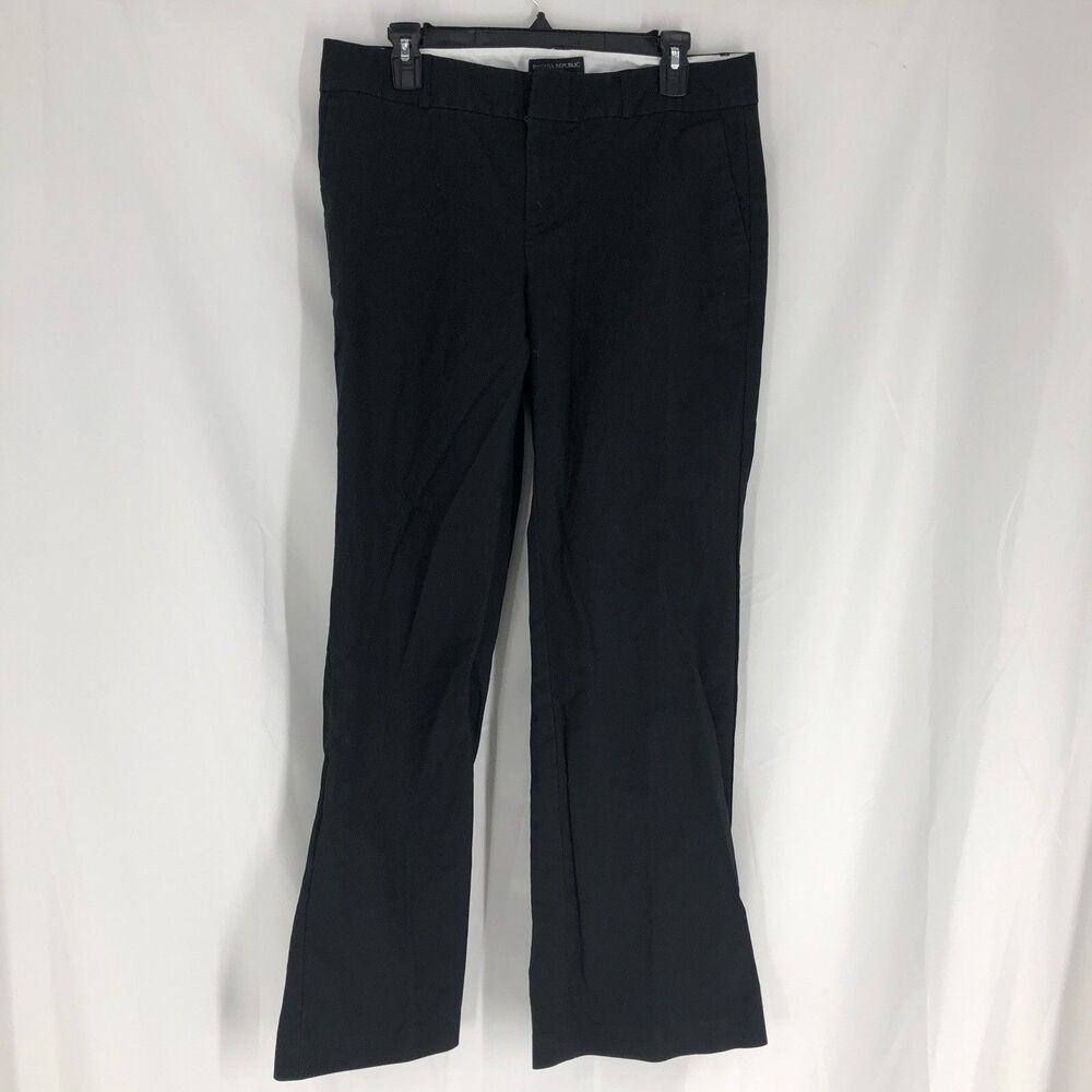 Banana Republic Logan Pants Women's 12 Black Straight Career Office Trouser